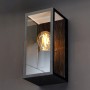 Eco-Light Außenleuchte Karo mit Holzoptik und E27 Fassung als klassische Wandleuchte.