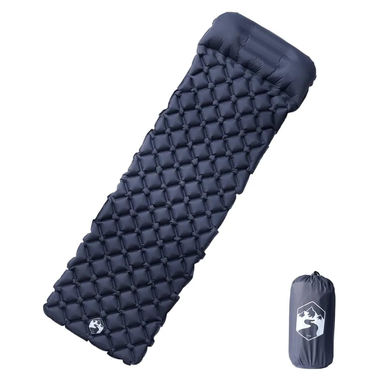 vidaXL Aufblasbare Isomatte mit Kissen Grau 4007108