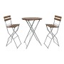Mojawo Biergarten Set: Klappbarer Stehtisch Ø80cm mit 2 Hochstühlen aus Akazie und Stahl.
