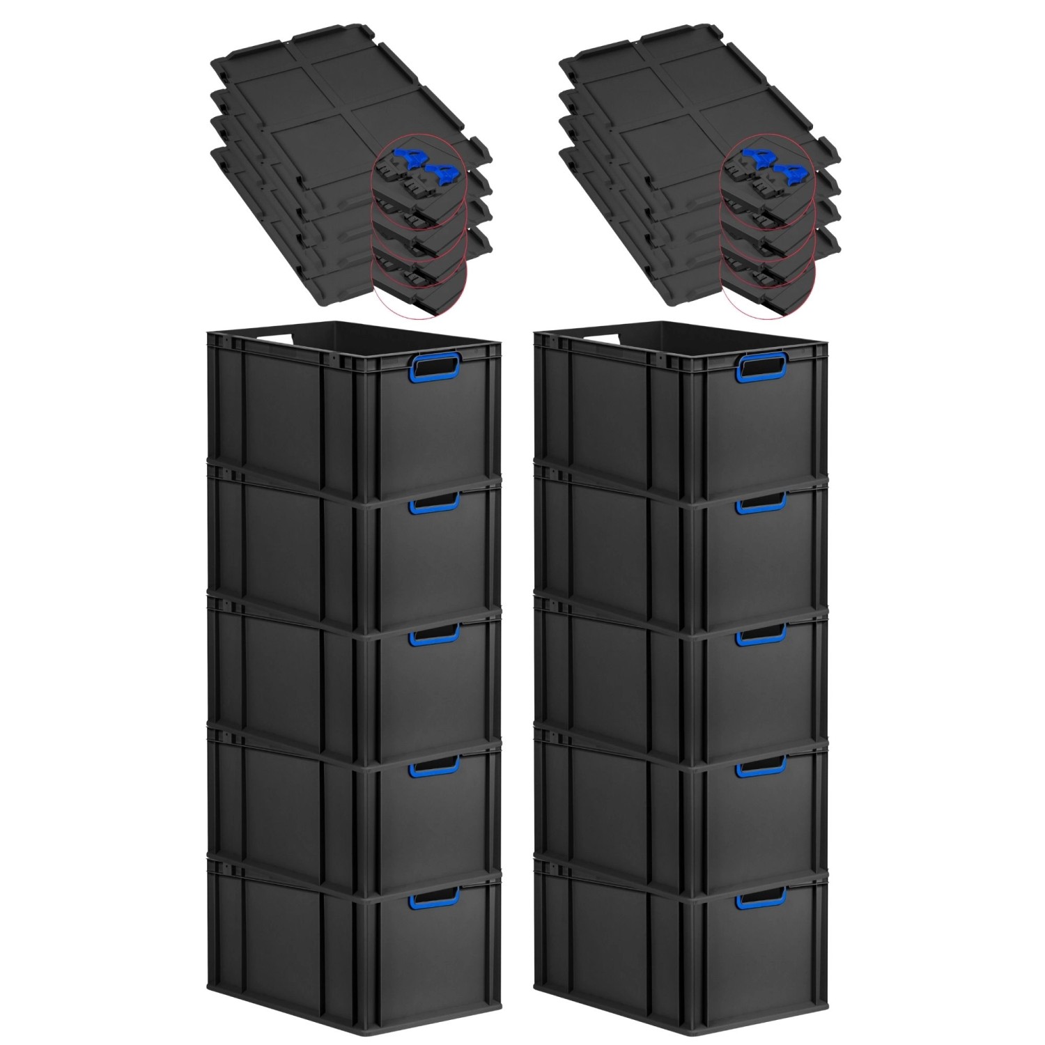 PROREGAL SuperSparSet 10x Eurobox Nextgen Color Mit Scharnierdeckel HxBxT 3 günstig online kaufen
