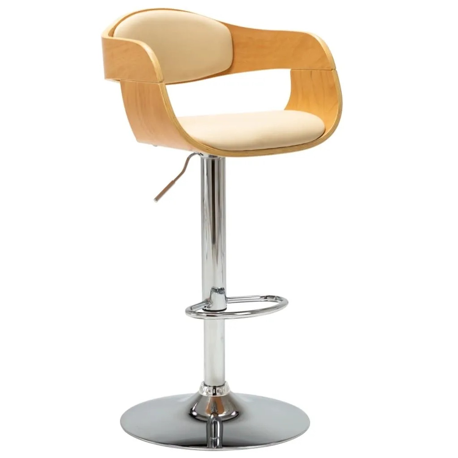 vidaXL Barhocker Creme Bugholz und Kunstleder 283120