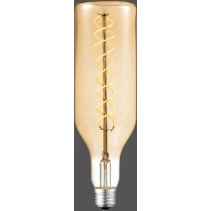 Just Light. E27 LED-Leuchtmittel, 4W, warmweiß, mit goldfarbenem Glas und sichtbarem Filament.