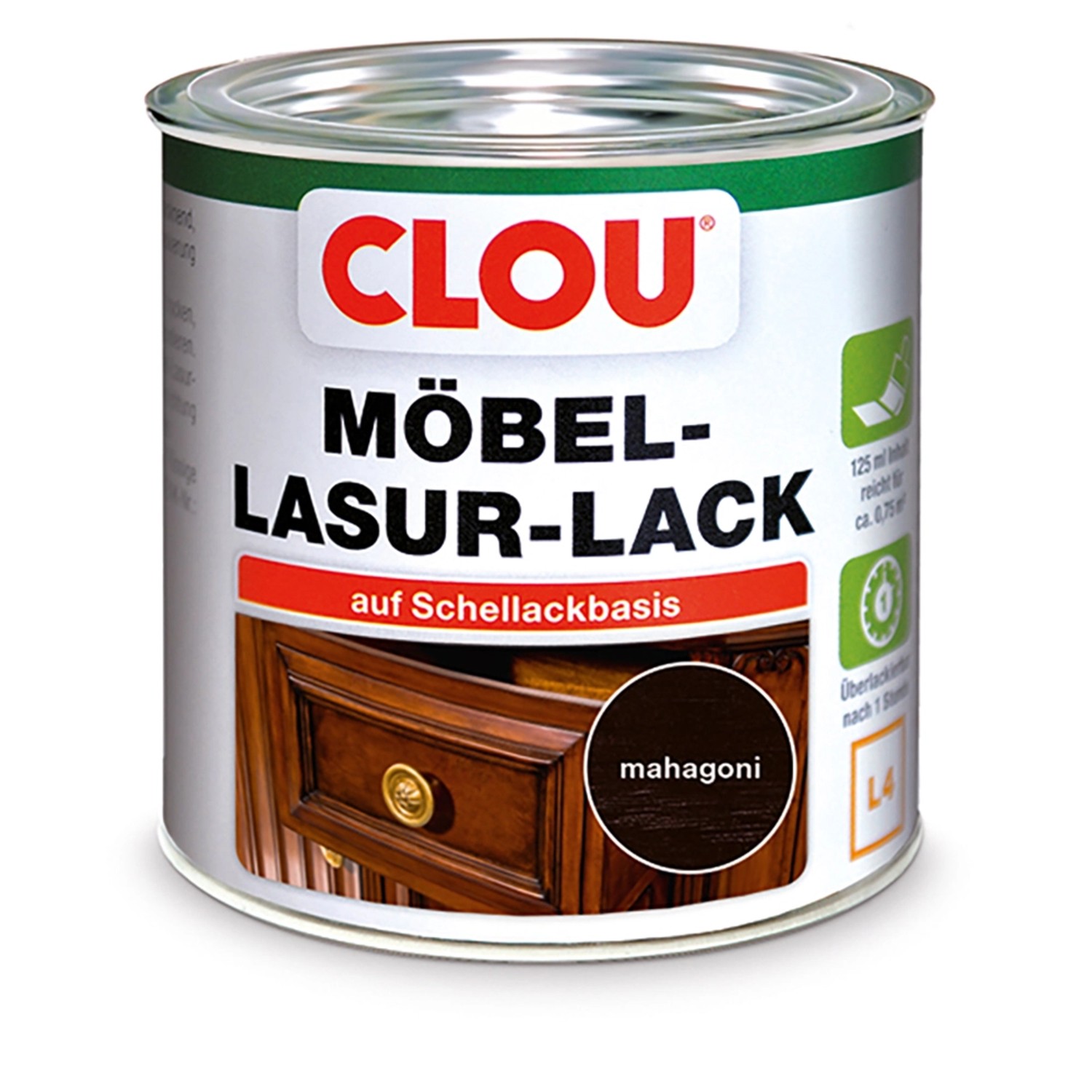 Clou Möbel-Lasur-Lack Mahagoni 125 ml
