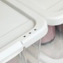 Detailaufnahme: Transparente Songmics Schuhboxen (12er Set) mit weißem Deckel und Belüftungslöchern.