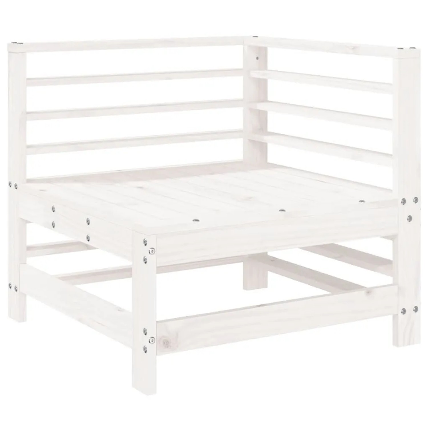 vidaXL Garten-Ecksofa Weiß Massivholz Kiefer 825605