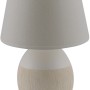 Weiße Näve Tischleuchte Sullivan aus Keramik und Textil, Ø 20 cm. Nachttischlampe mit Kippschalter.