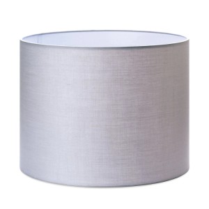 Grauer runder Stoff-Lampenschirm Ø 40 cm, Höhe 30 cm für E27 Fassung. Schlichtes Design für Lampen & Leuchten.