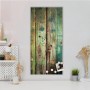 Banjado Magnettafel 37x78cm mit Motiv Grünes Holz, silberne Magnetwand für Notizen und Fotos.