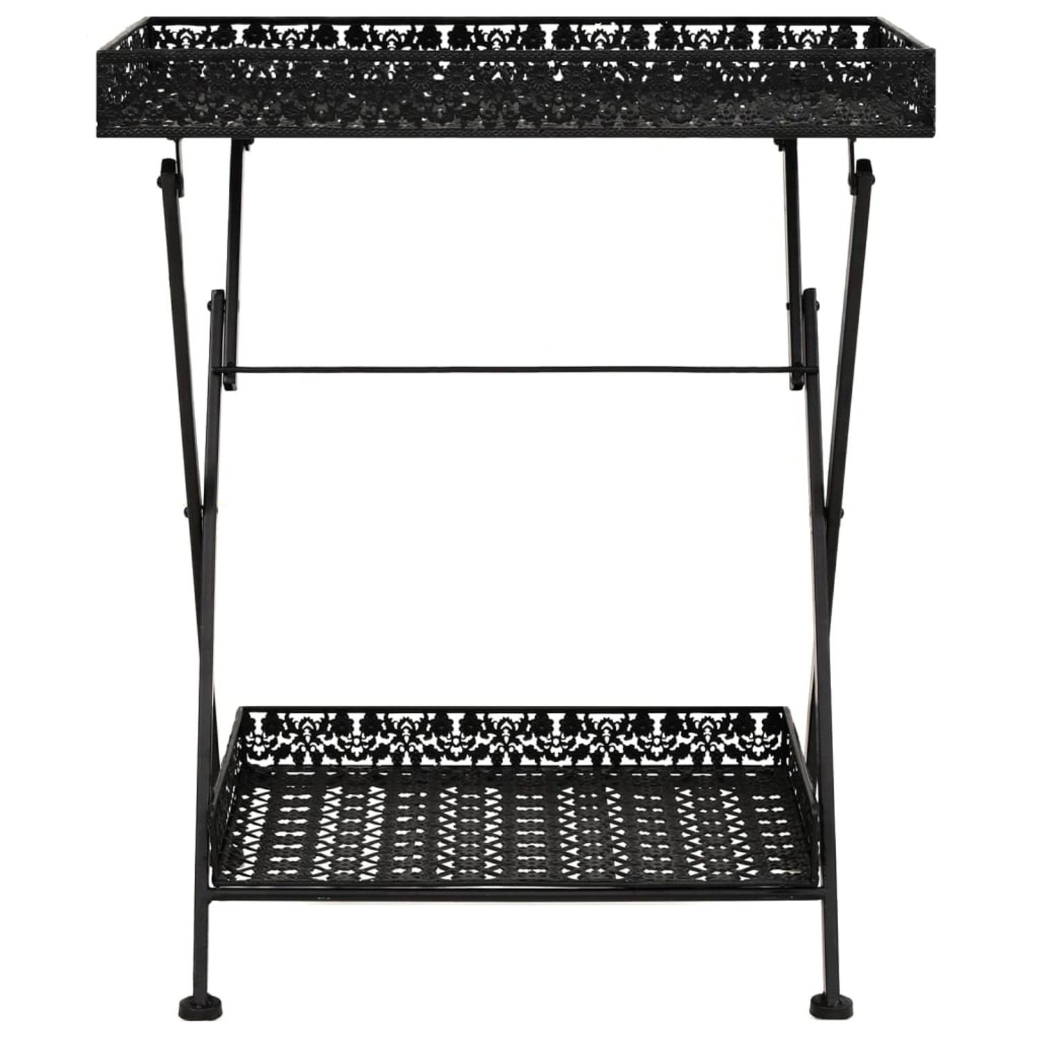 Beistelltisch Klappbar Vintage Metall 58 X 35 X 72 Cm Schwarz günstig online kaufen