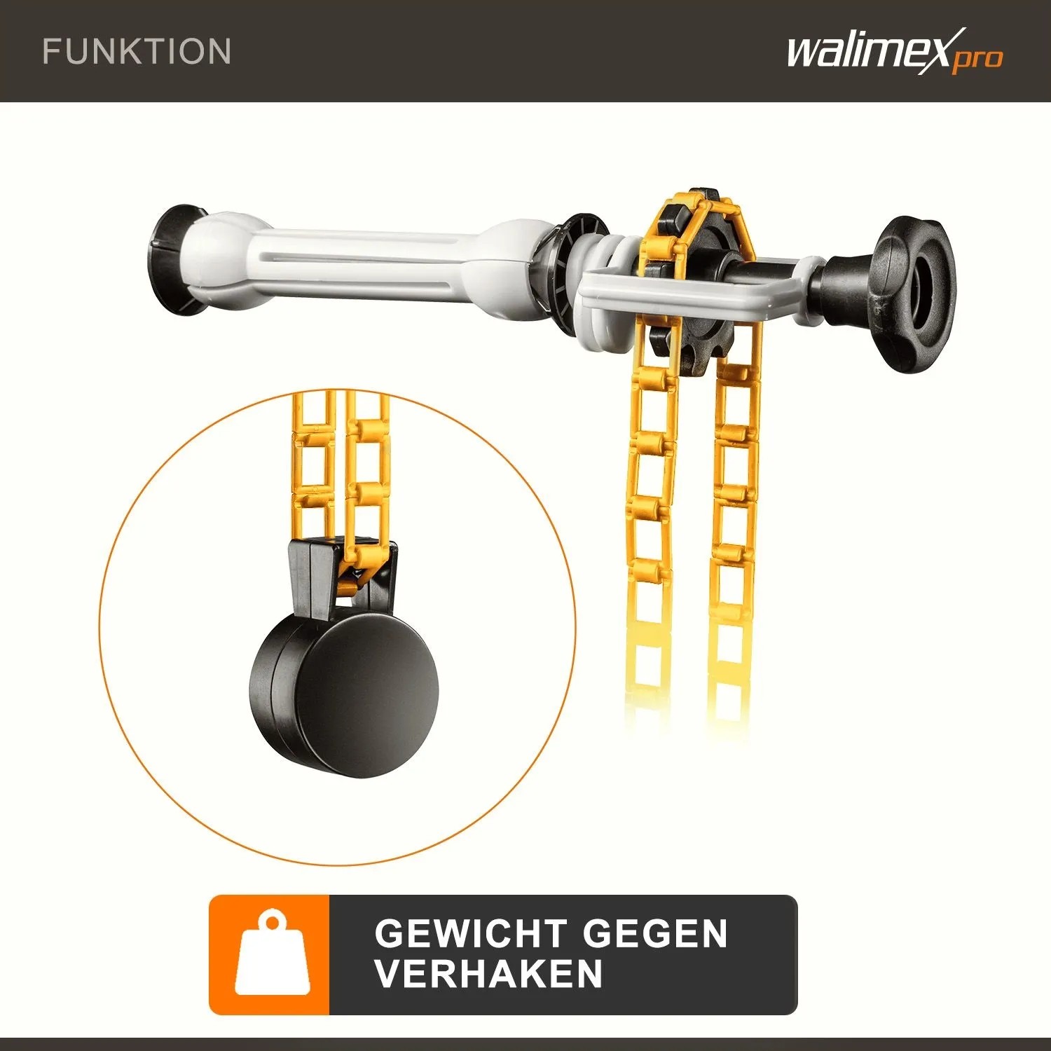 Walimex Hintergrundexpan Kette Gewicht 320X130X85Mm Orange Kern 45-78Mm 6Kg_6