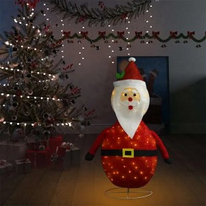 vidaXL Weihnachtsdeko Weihnachtsmann LED Luxus-Stoff 120 cm 328499