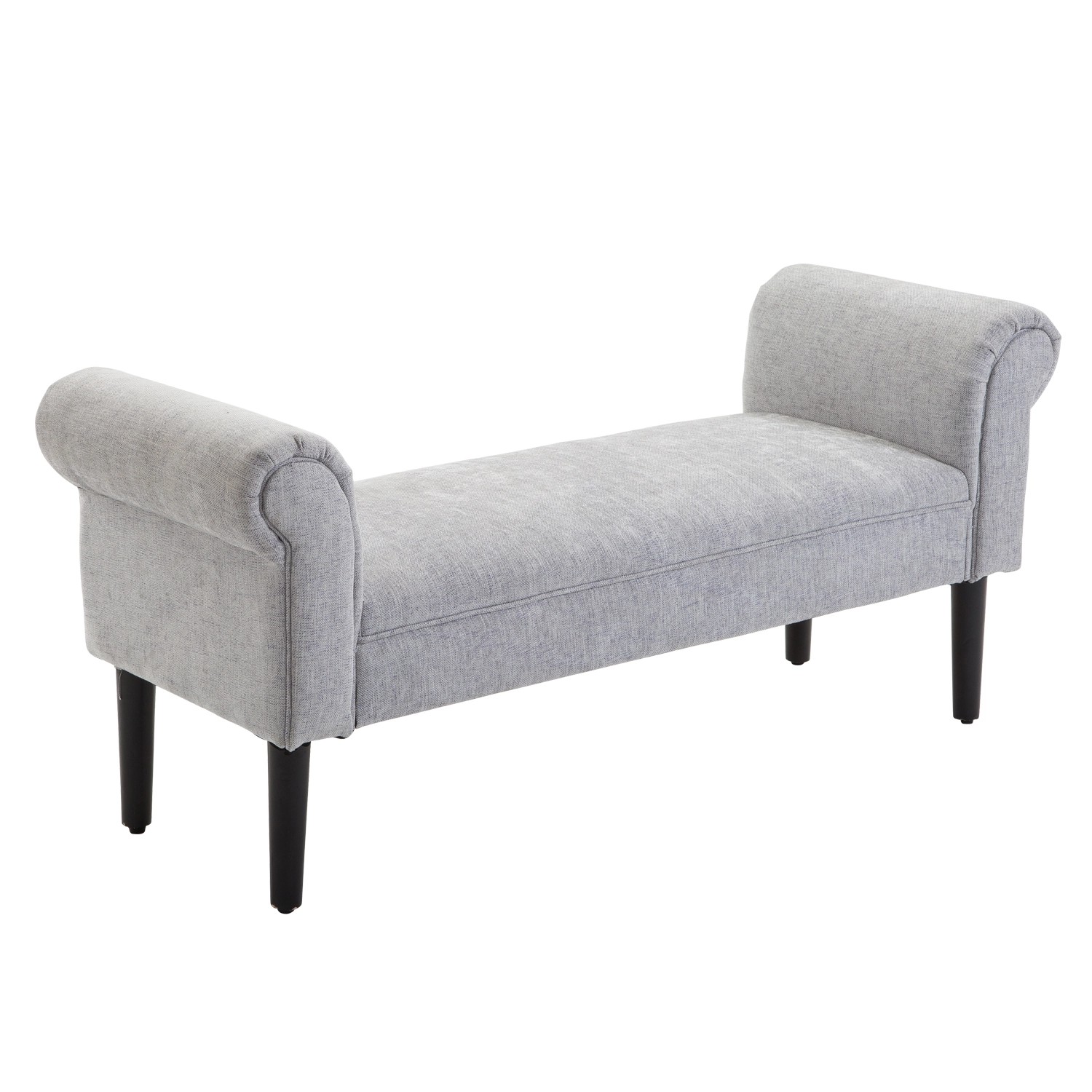 HOMCOM Sitzbank mit Gerollten Seiten Polyester Hellgrau 132 x 45,5 x 58 cm