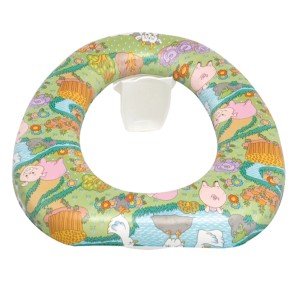 Wenko WC-Softsitz Baby mit Bauernhof-Motiv, gepolsterter Toilettensitz für Kinder.