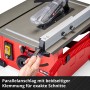 Einhell TC-TS 8 Tischkreissäge: Detailaufnahme des Parallelanschlags für präzise Schnitte.
