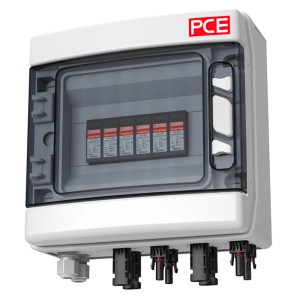 PCE Kleinverteiler PV-Box Sol-Line DC2-MC-TYP 1+2 IP65, Aufputzverteiler mit transparentem Fenster.