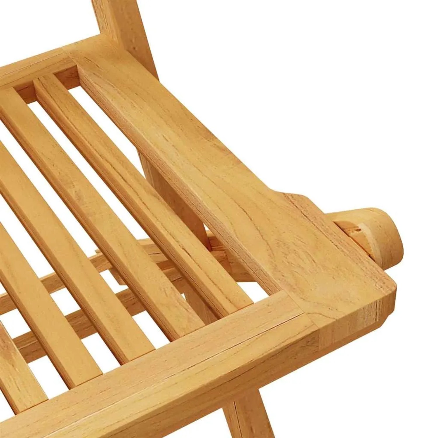 Detailansicht Akazienholz Stuhl des vidaXL Balkon-Sets, Gartenmöbel.