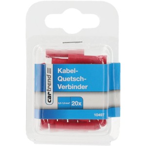 Cartrend Kabel-Quetschverbinder, rot, 20 Stück, für lötfreie Verbindungen im Bereich Autoelektrik.