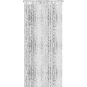 Weißer Arsvita Fadenvorhang mit Metall-Optik und Universalband, 140x250 cm, als Gardine oder Raumteiler.