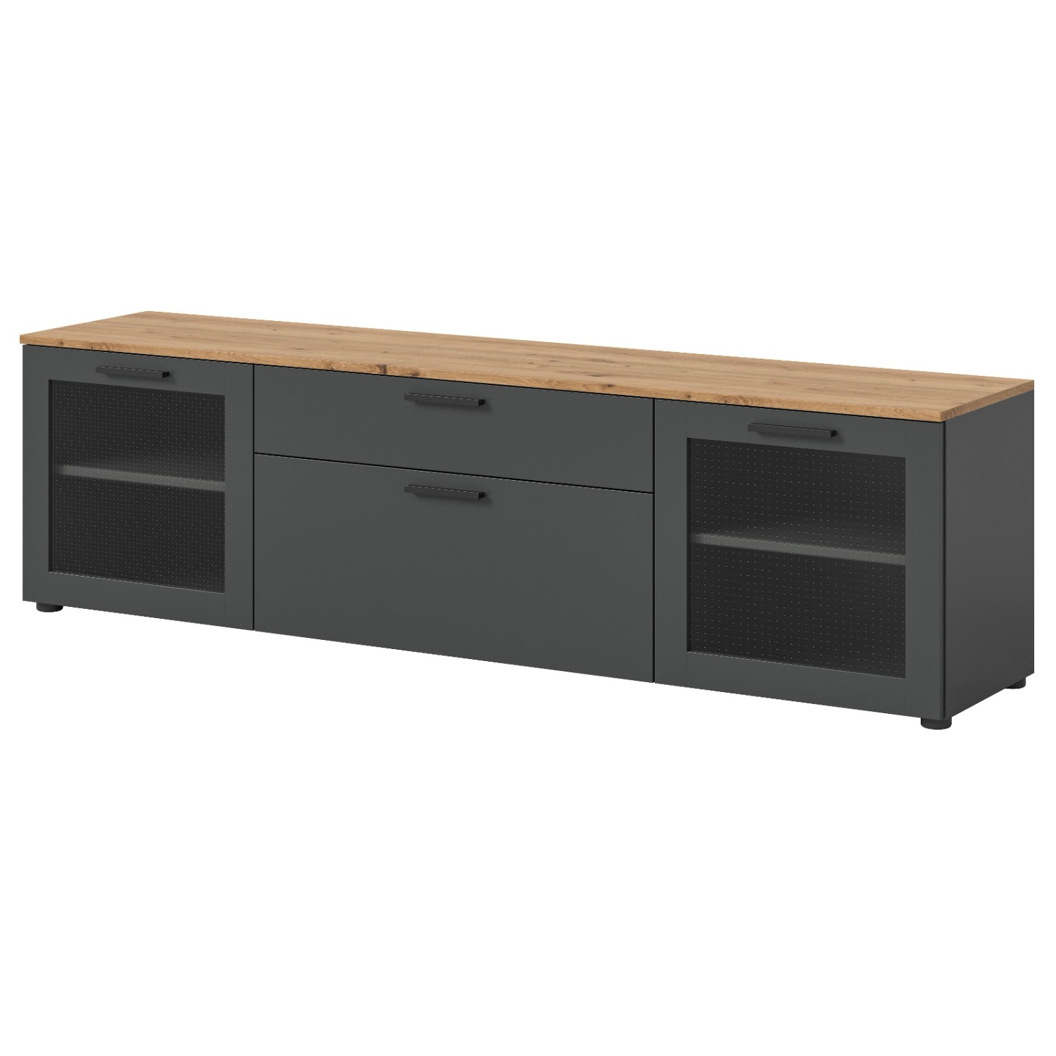Inn.Furn TV-Lowboard in Grau und Eiche 185 cm Vitus günstig online kaufen