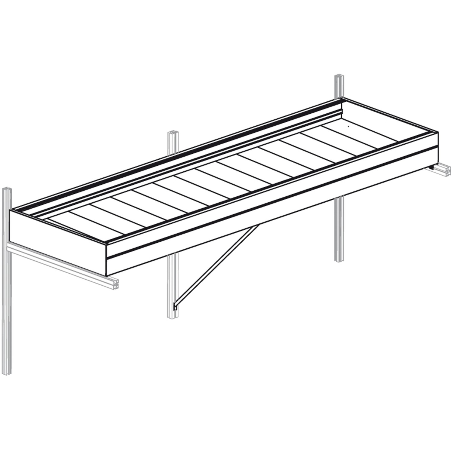 KGT Pflanzwanne Dahlie IV für Gewächshäuser, Aluminium mit Kunststoff-Einlegeplatten.