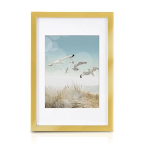 Bomoe Ocean Bilderrahmen-Set, 12-teilig, goldfarben, mit Möwen-Motiv, für Deko & Wohnaccessoires.