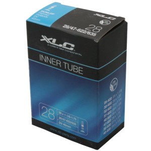 XLC Fahrradschlauch VT-D28 in schwarzer Verpackung. 28 Zoll, 40mm Dunlopventil für Fahrrad Reparatur.