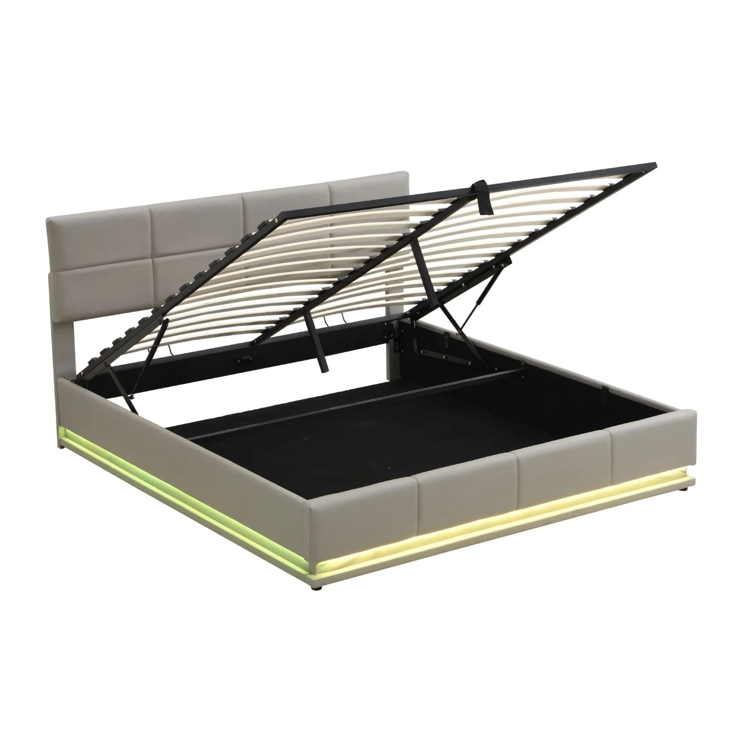 okwish Polsterbett 180x200cm mit Hydraulischem Stauraum Schlafzimmer Hellgrau ohne Matratze