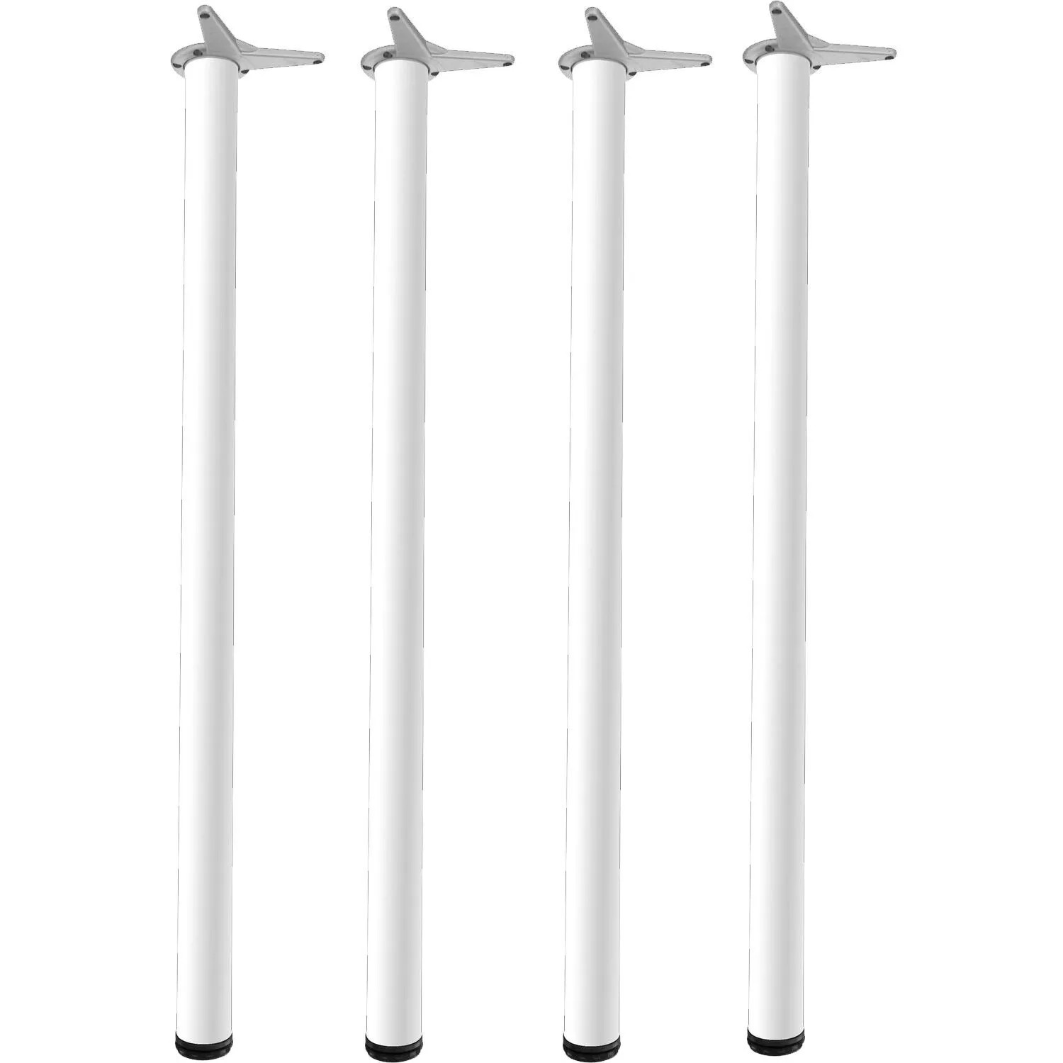 vasalat Set Camar Tischbeine Höhenverstellbar Rund Stahl Weiß 1.100-1.130 mm 4 Stück