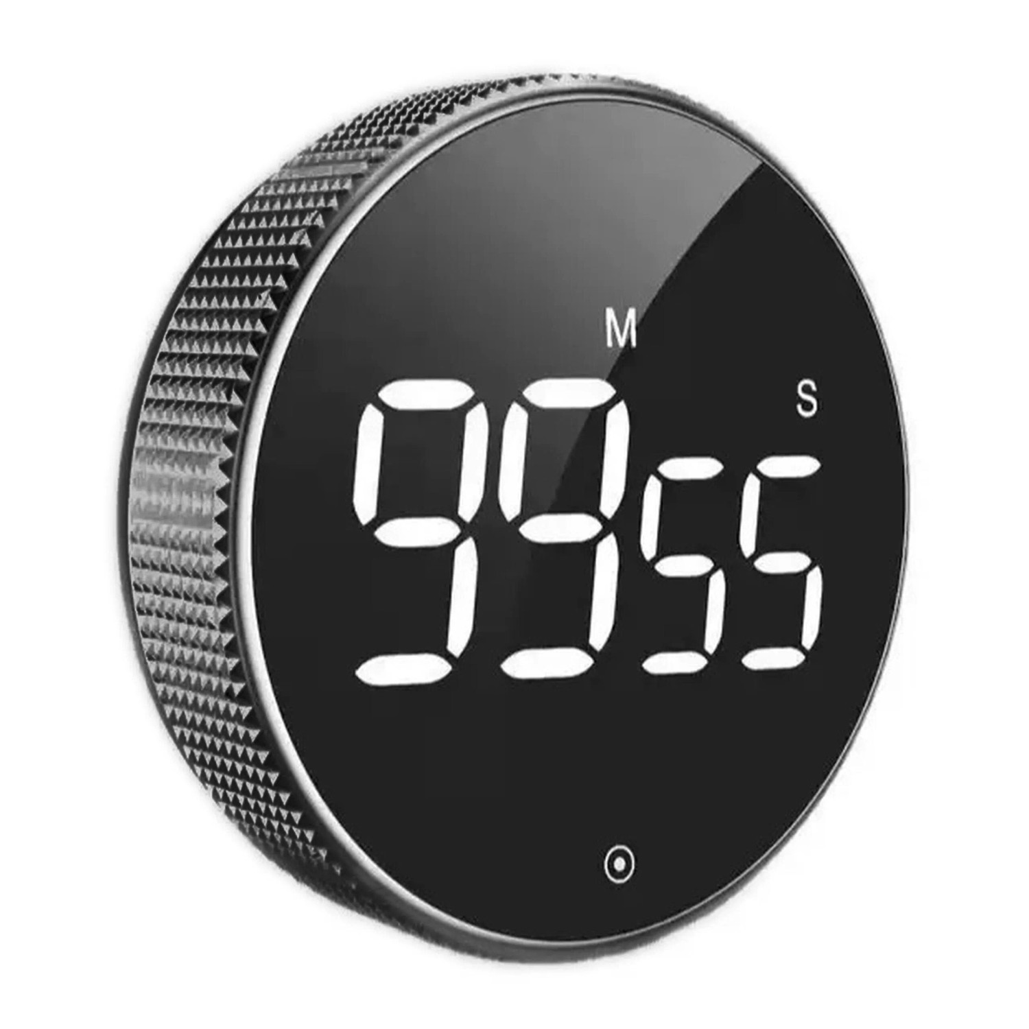 Relaxdays Küchentimer Kunststoff Schwarz LED Magnetisch ø 7.5 cm x 3 cm 0.07 kg