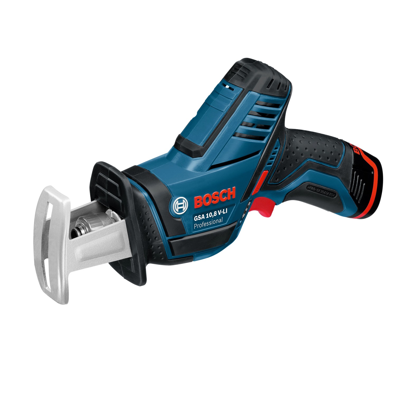 Bosch Professional Akku-Säbelsäge GSA 12 V-14 Solo, blau/schwarz, mit Sägeblatt. Kompakte Akku-Säge für Holz & Metall.