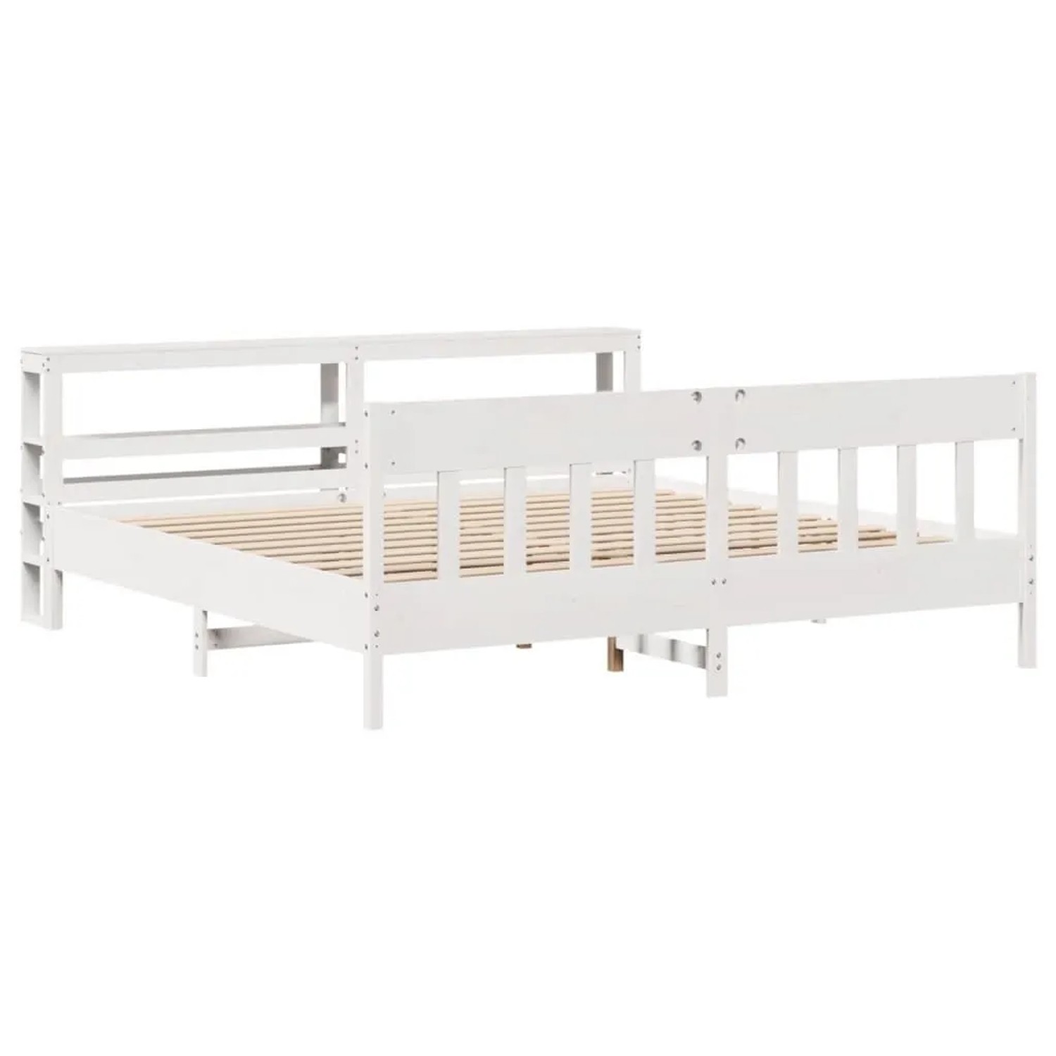 vidaXL Massivholzbett ohne Matratze Weiß 200x200 cm Kiefernholz 3306253 günstig online kaufen