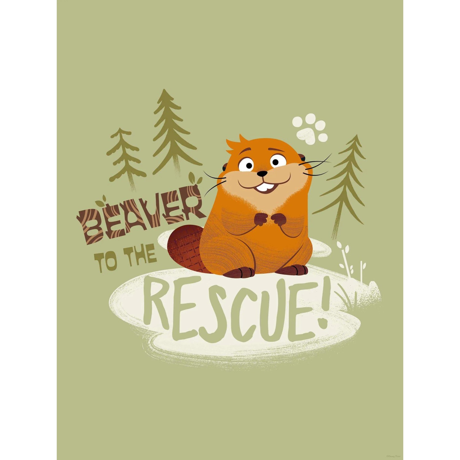 Komar Wandbild Disney Pixar Hoppers Beaver to the Rescue 30 cm x 40 cm Grün