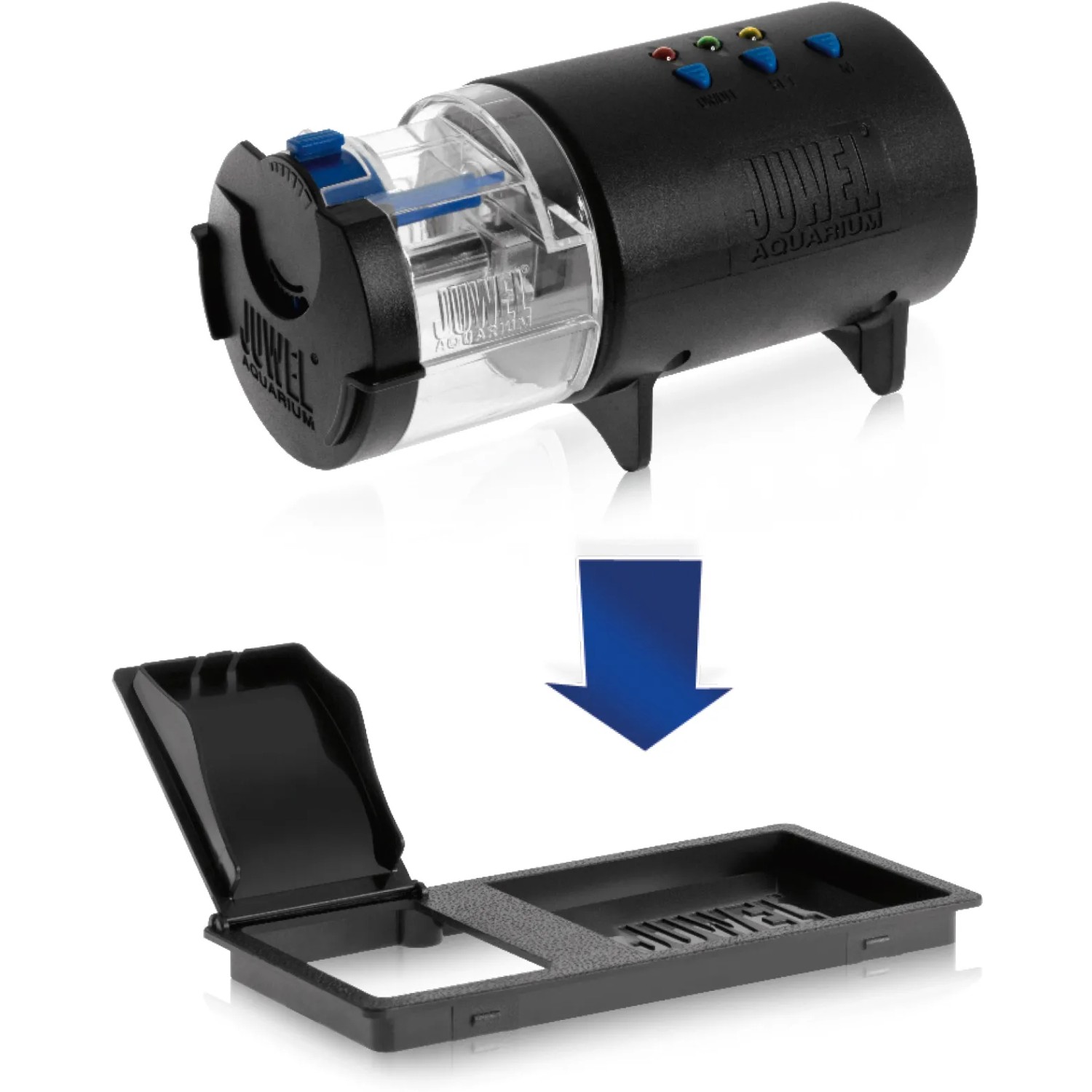 Juwel Easy Feed Futterautomat für Aquarien, programmierbar mit Zubehör.