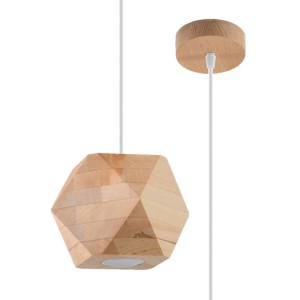 Sollux Lighting Hängeleuchte Woody aus Naturholz, geometrische Form.