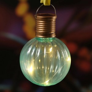 Marelida LED Solar Glühbirne Kugelleuchte Solarleuchte Terrasse Gartendeko Balkon Türkis
