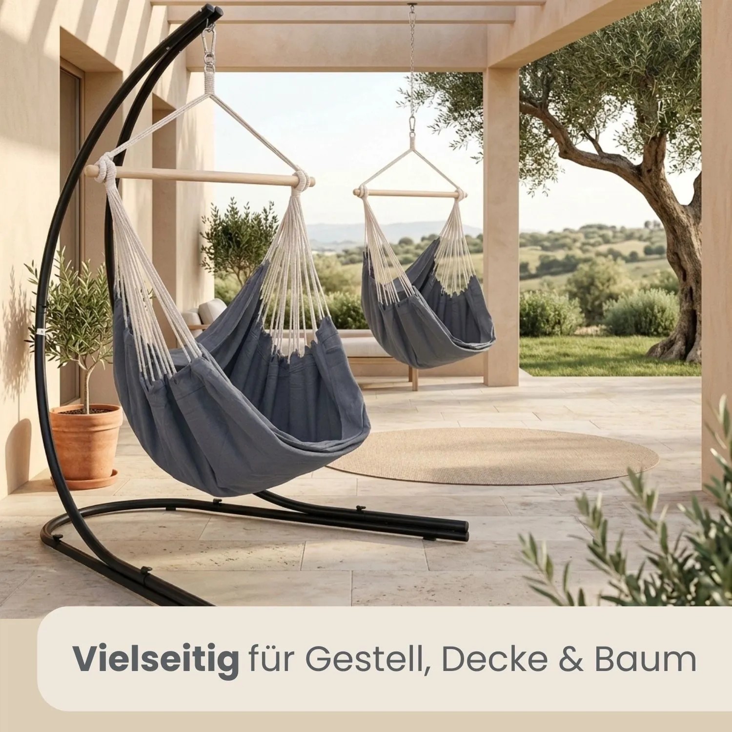 AMANKA Hängesessel outdoor XXL 150 kg 185 x 130 cm Anthrazit für 2 Personen kaufen bei OBI