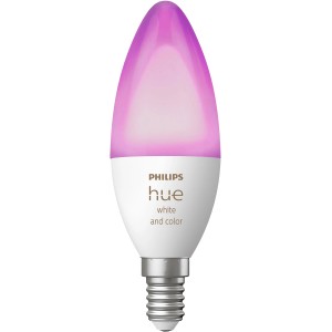 Philips Hue E14 LED Lampe, White & Color Ambiance, Kerzenform, 470 lm, farbiges Licht.
