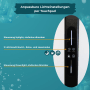 Detailaufnahme der LUXULA LED Stehlampe mit Touchpad zur Steuerung von Lichtmodi und Dimmung.