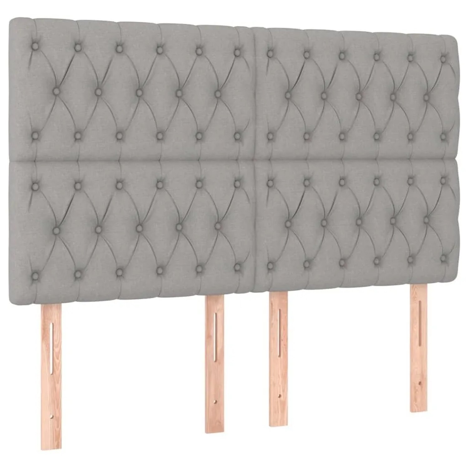 vidaXL Kopfteil Hellgrau 144x7x118/128 cm Stoff 3116666