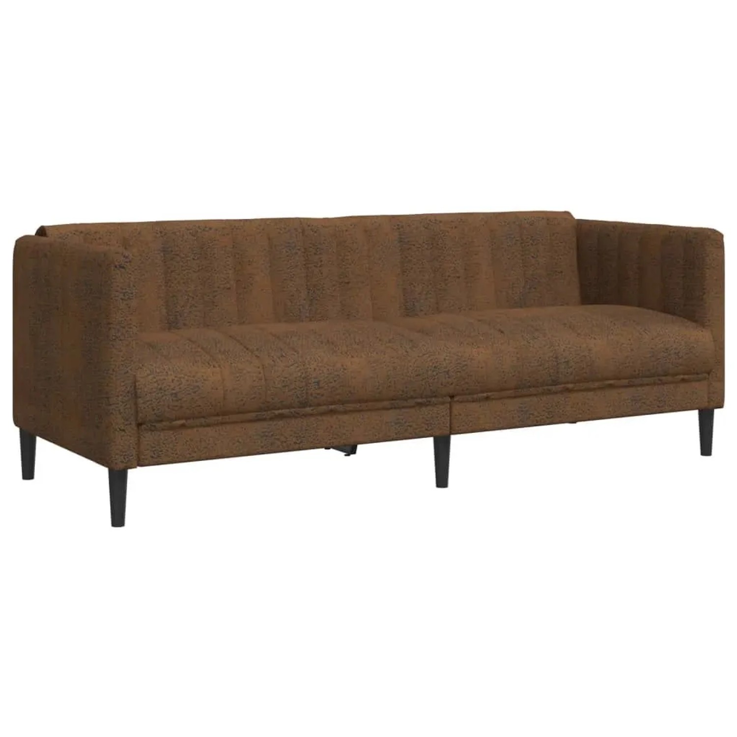 vidaXL 3-Sitzer Sofa Braun Kunstleder Wildleder-Optik 372621
