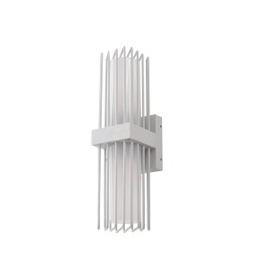 Lucande Wandleuchte Außen Chandan 10038148 Spritzwassergeschützt Modern in Weiß aus Aluminium 2-flammig E27