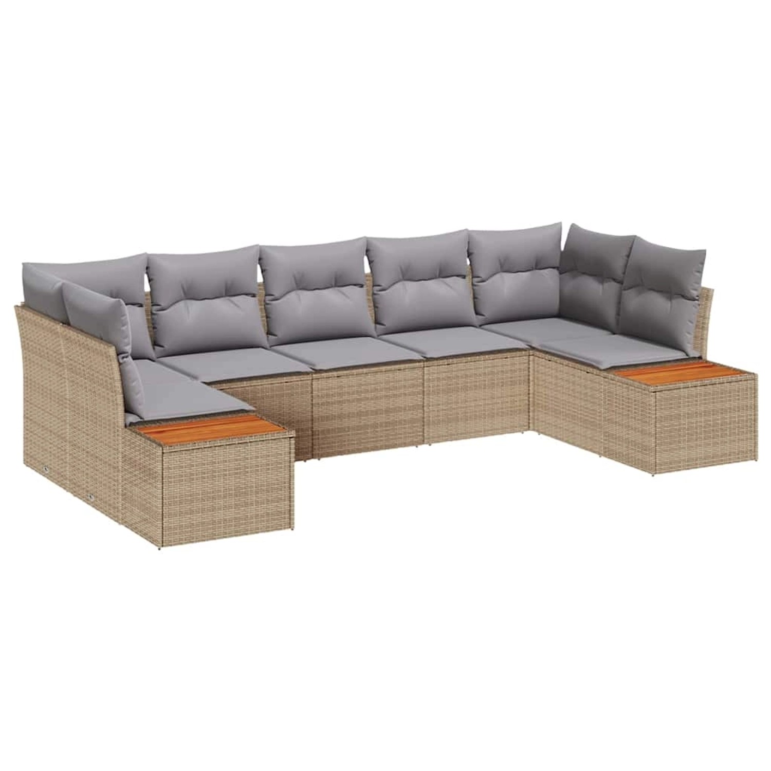 vidaXL Garten-Sofa-Set mit Kissen 7-Tlg Beige Poly Rattan 3348161 günstig online kaufen