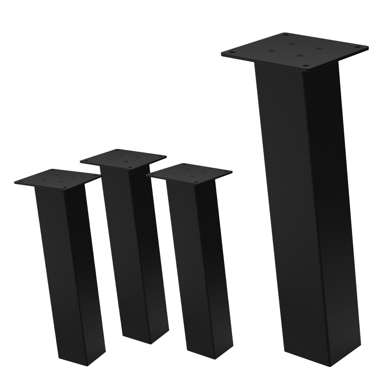 ML-Design Tischbeine 4Er Set I-96GRAD H42 cm Schwarz Stahl 8x8cm