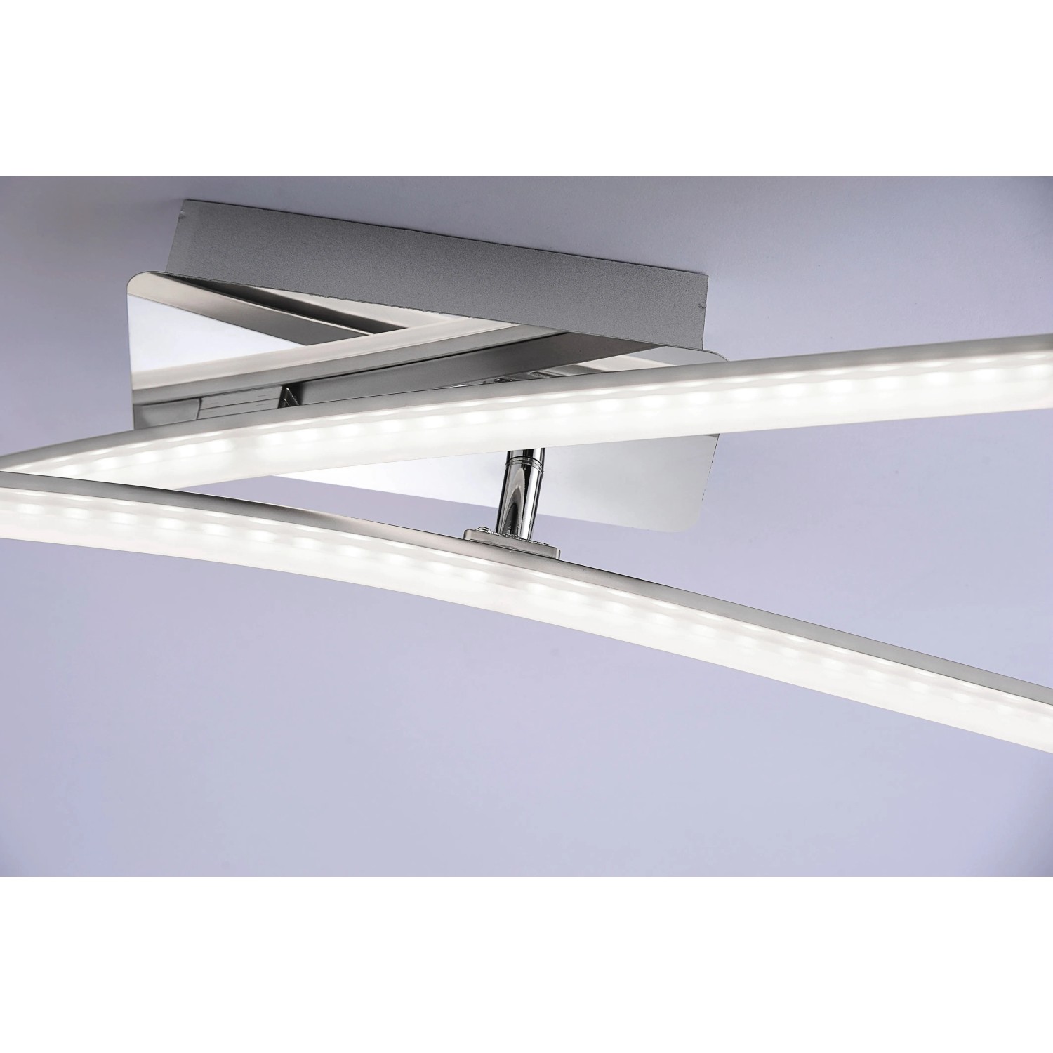 Moderne LED-Deckenleuchte Simon aus Stahl, 59x51 cm, warmweißes Licht für Wohnräume.