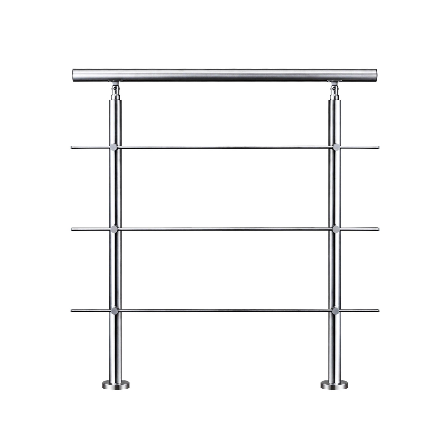 AICA Geländer Set Aus Edelstahl Erweiterbar Mit 3 Querstangen Länge 100 cm