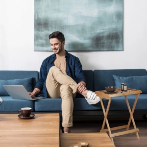 Relaxdays Tabletttisch Bambus Klappbar 66 cm x 50 cm x 38,5 cm 3 kg