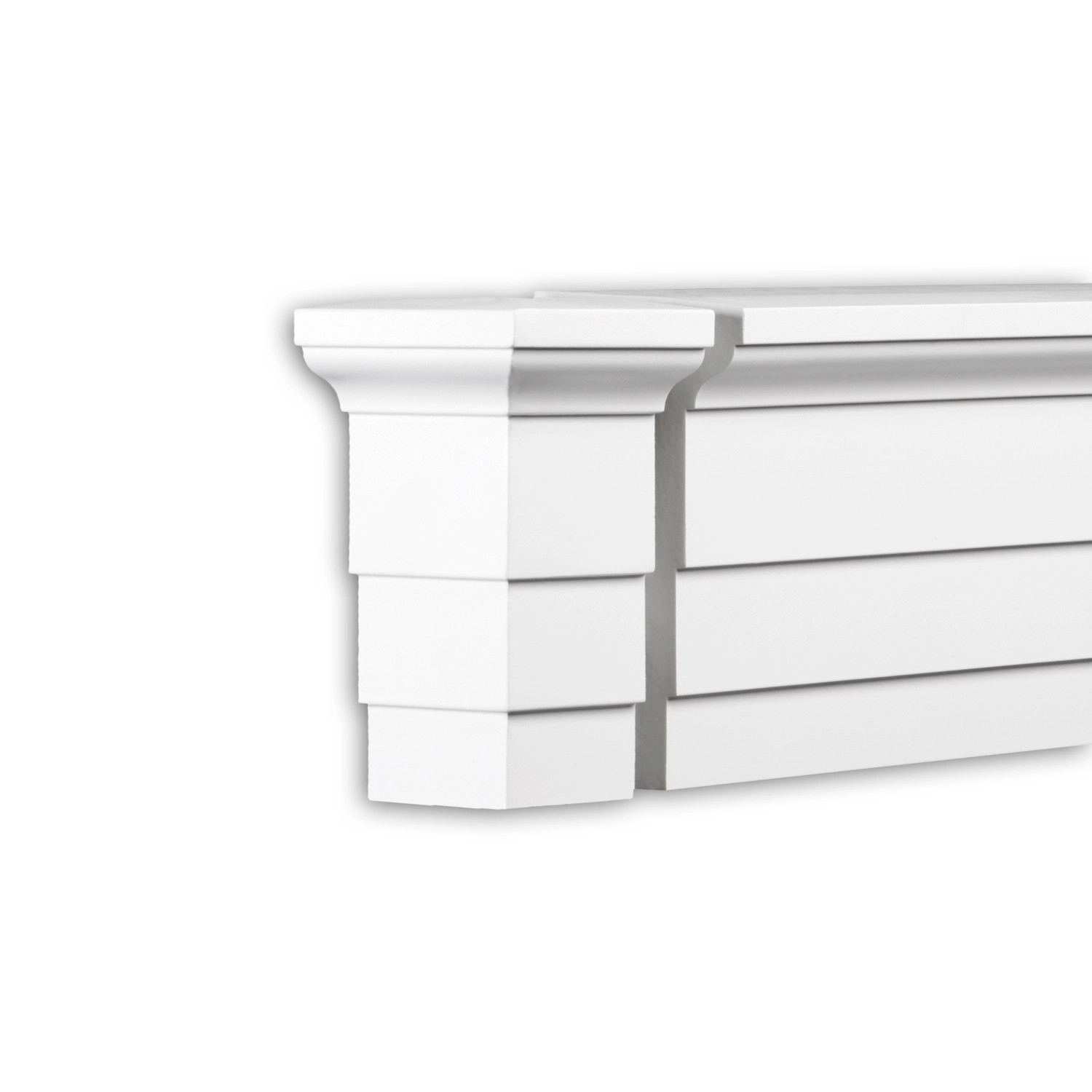 PROFHOME 404232 Stirnelement Außenstuck Zierelement Fassaden Element 9,7 cm x 9,7 cm x 16,9 cm Weiß