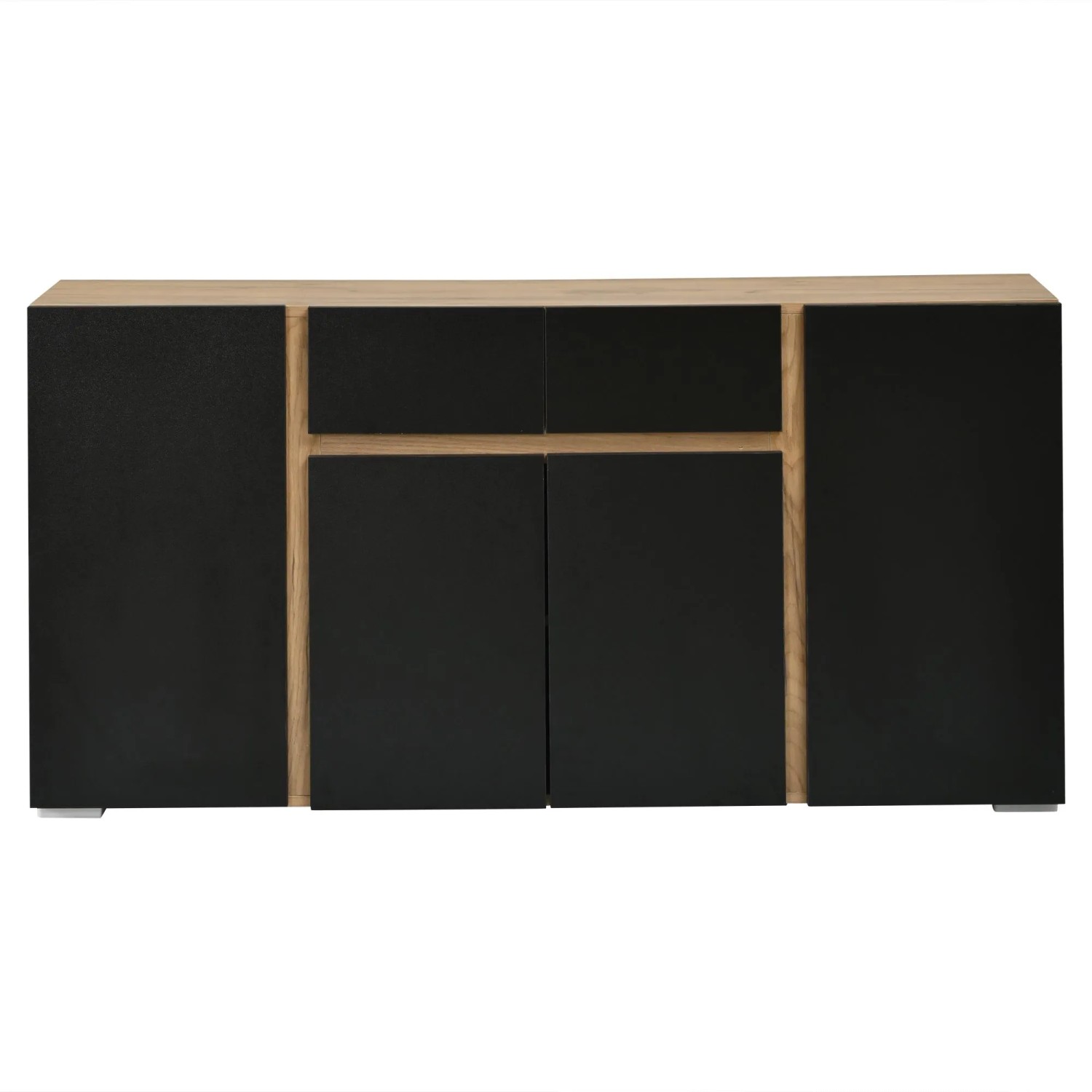 Merax Sideboard 140x35x70 cm 4 Türen 2 Schubladen Verstellbare Böden