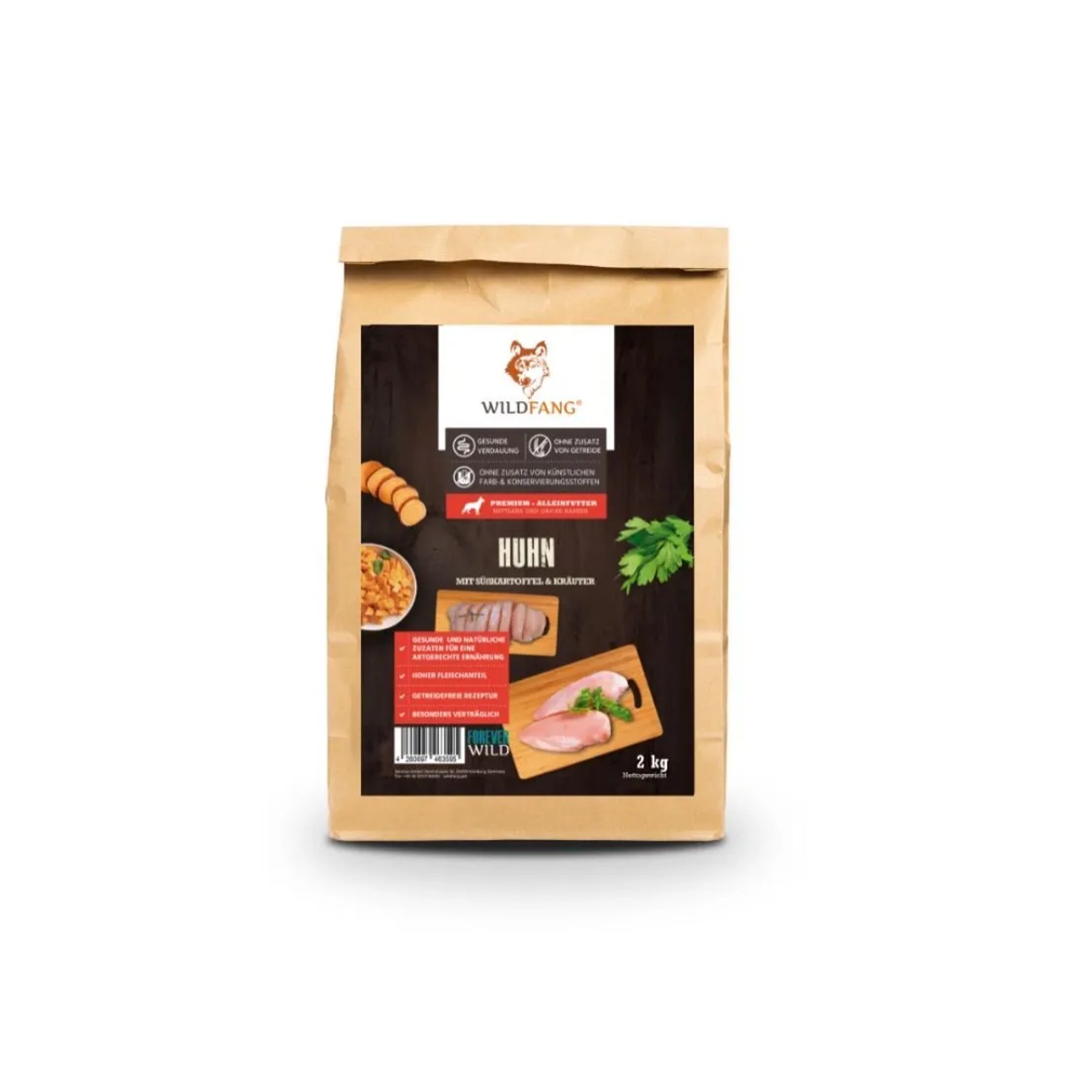 Wildfang Adult Trockenfutter mit Huhn & Kräuter Getreidefrei 2 kg