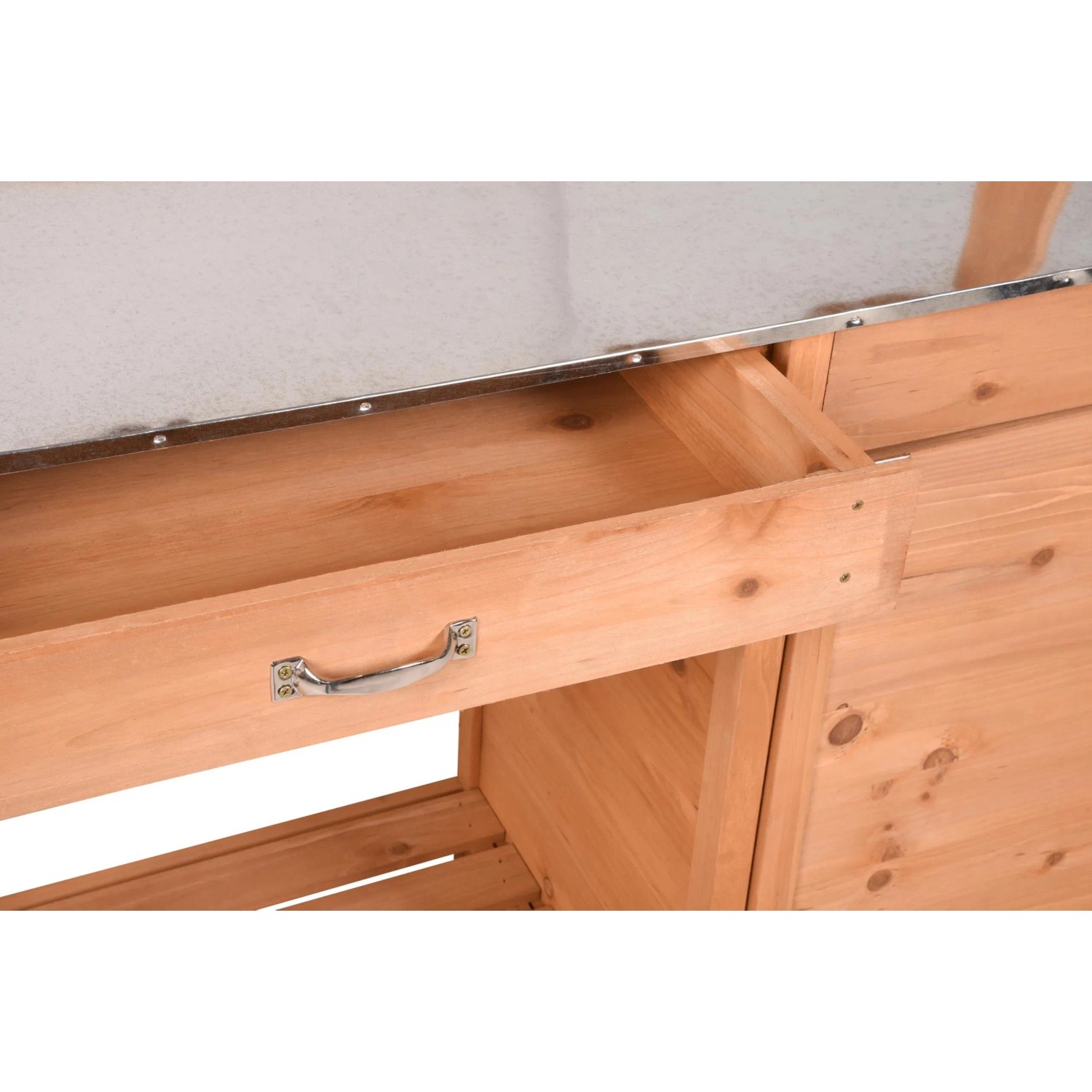 DELUKE Pflanztisch MITA mit Unterschrank Natur Tanne Gärtnertisch Garten-Arbeitstisch Umtopftisch Blumentisch_6
